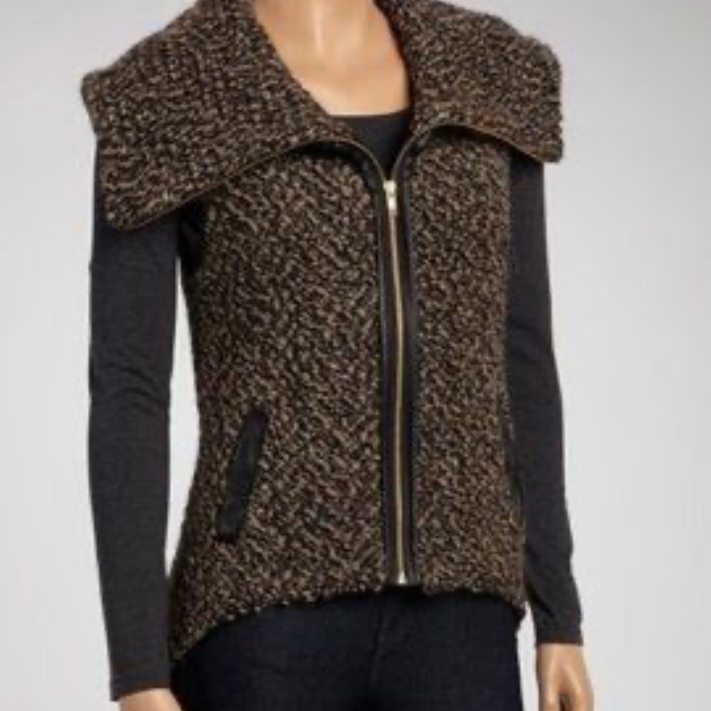 SHUI CHEN NY Alpaca/Wool/Leather Vest • XS